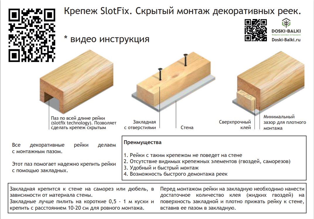 Схема крепления декоративных реек