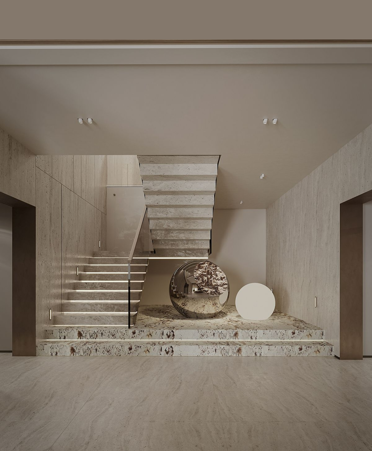   Облицовка лестниц  натуральным камнем,