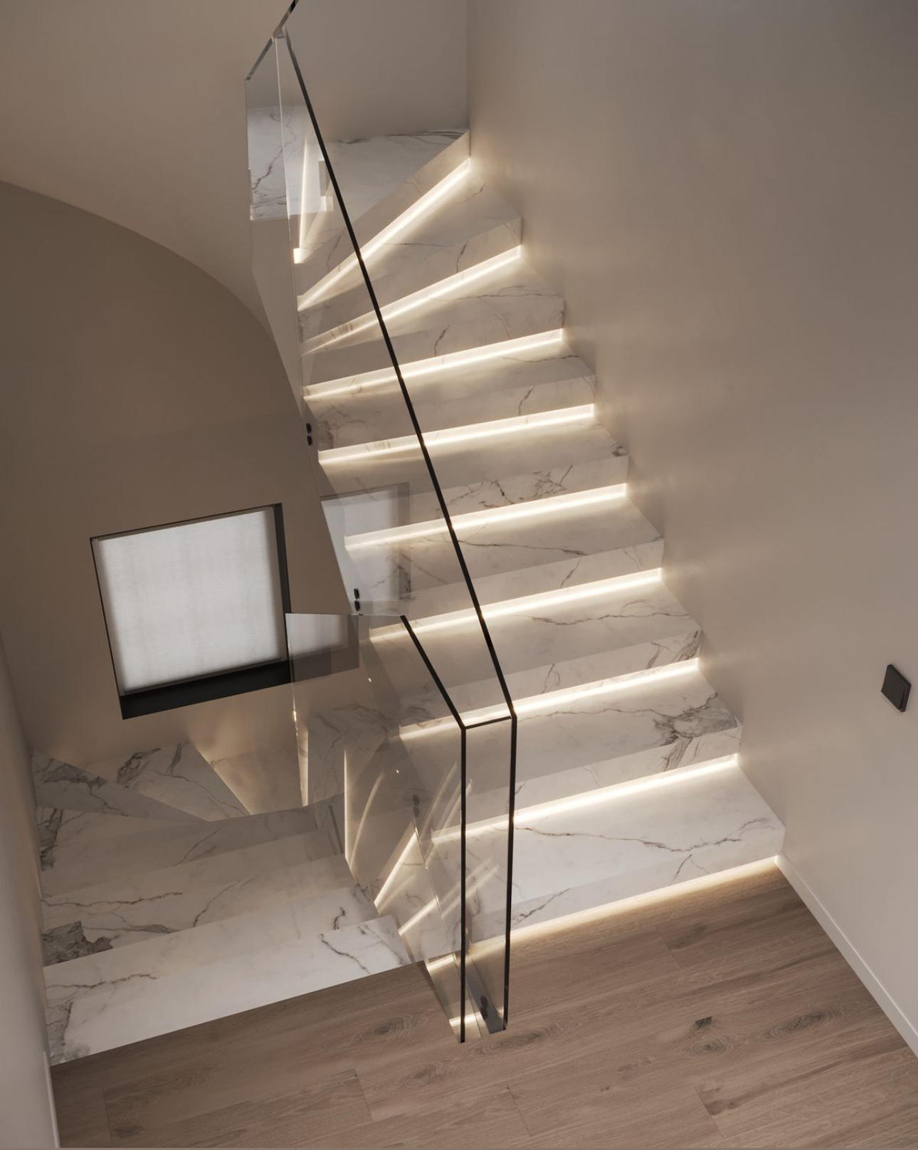 Лестница из кварцевого агломерата,